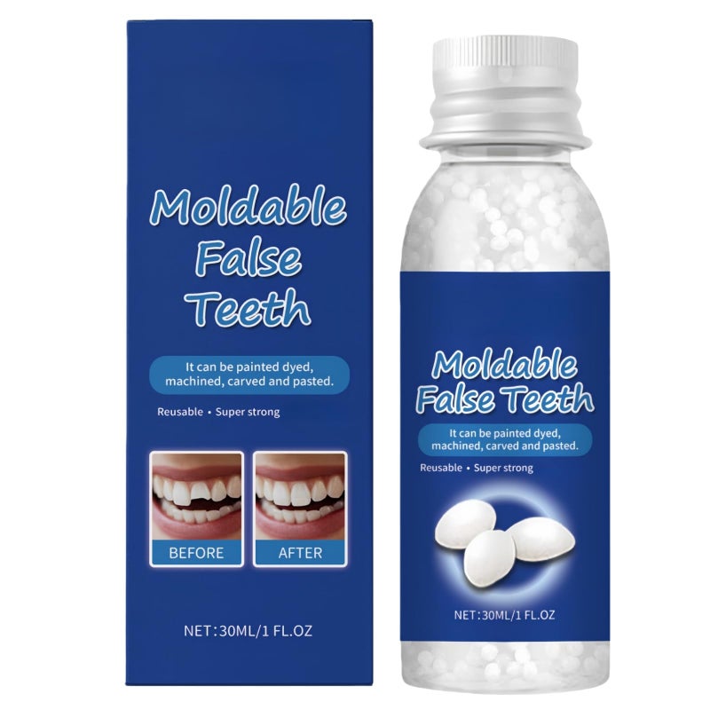 Moldable False Teeth Temporary Filling Kit, or Missing Tooth Replacement, Fake Tooth & Chipped Tooth Repair, Dental Repair Kit for Broken Teeth Gap Filler,DIY Tooth Repair Gran/ules,Multiple Uses